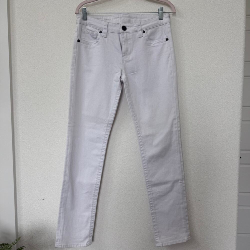 KUT Stevie Straight‎ Leg Jeans White Denim Minimal Stretch Summer Casual Size 4